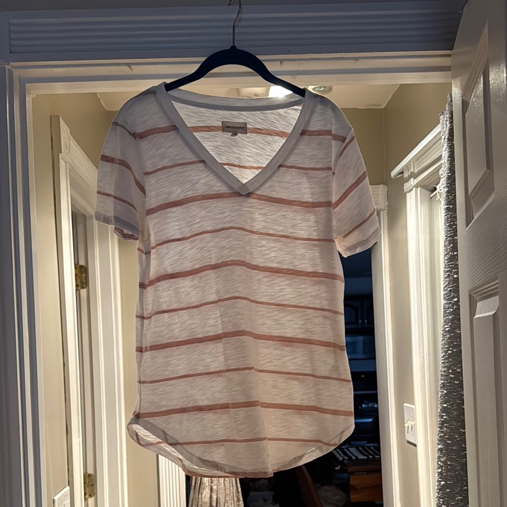 Thread & Supply Cream Fitted Crew Neck Tee